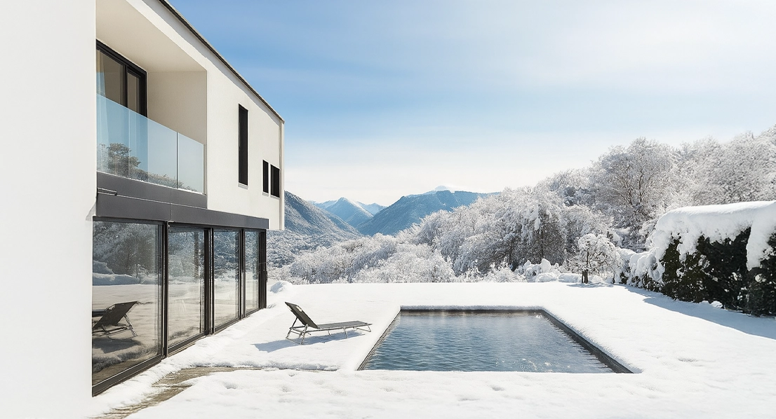 Haus mit Garten Winter