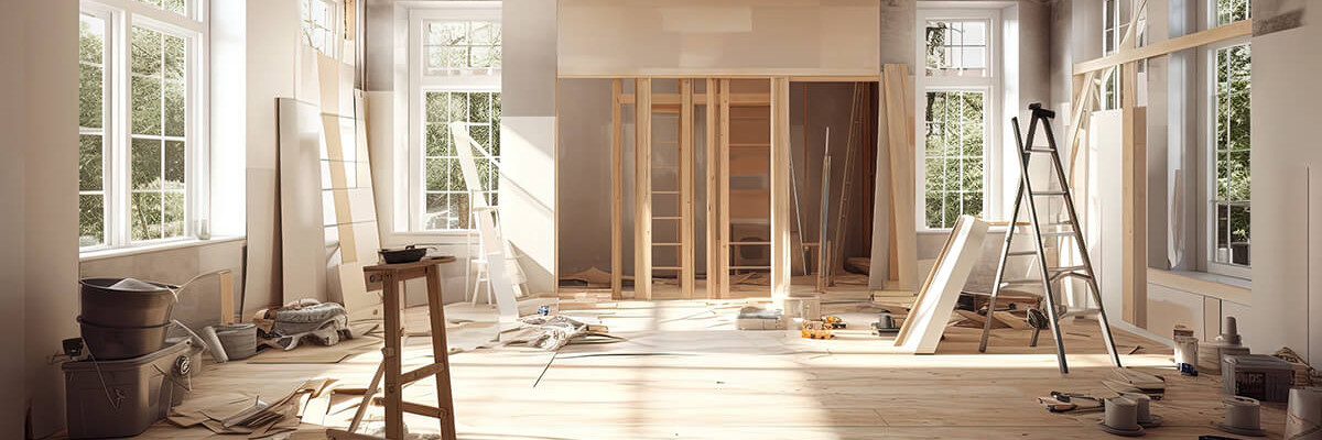 Innenbereich eines Hauses wird renoviert