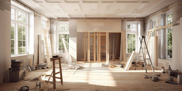 Innenbereich eines Hauses wird renoviert